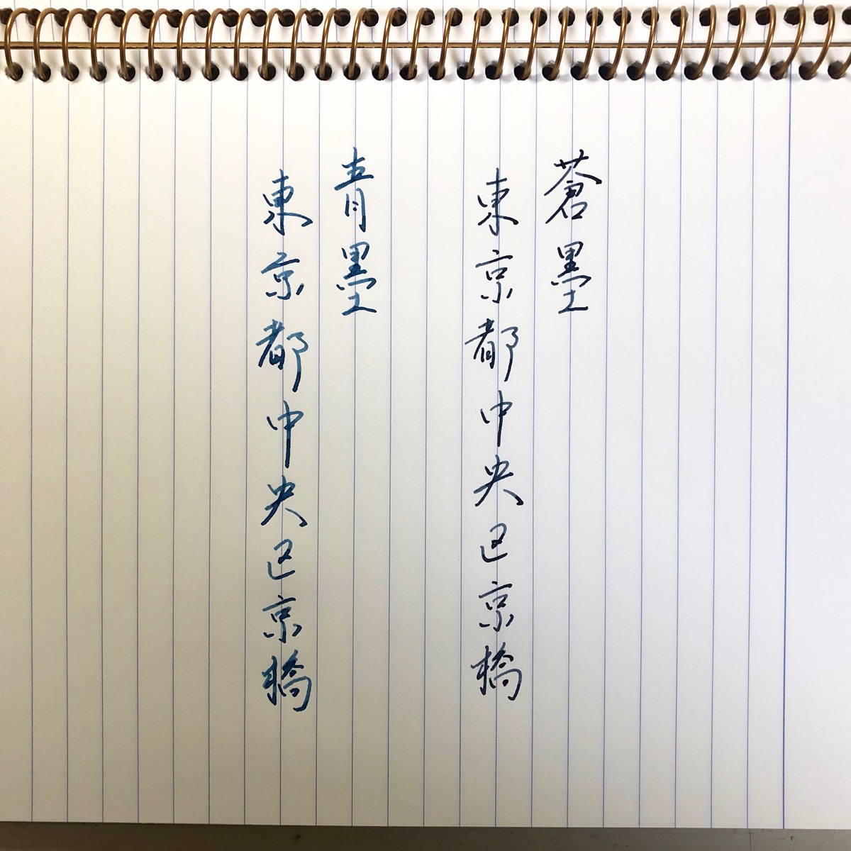 青墨と蒼墨の耐水性